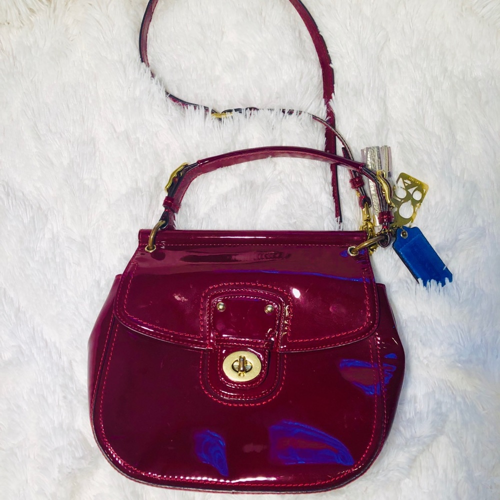 Coach Glossy Maroon Red Purse / Crossbag